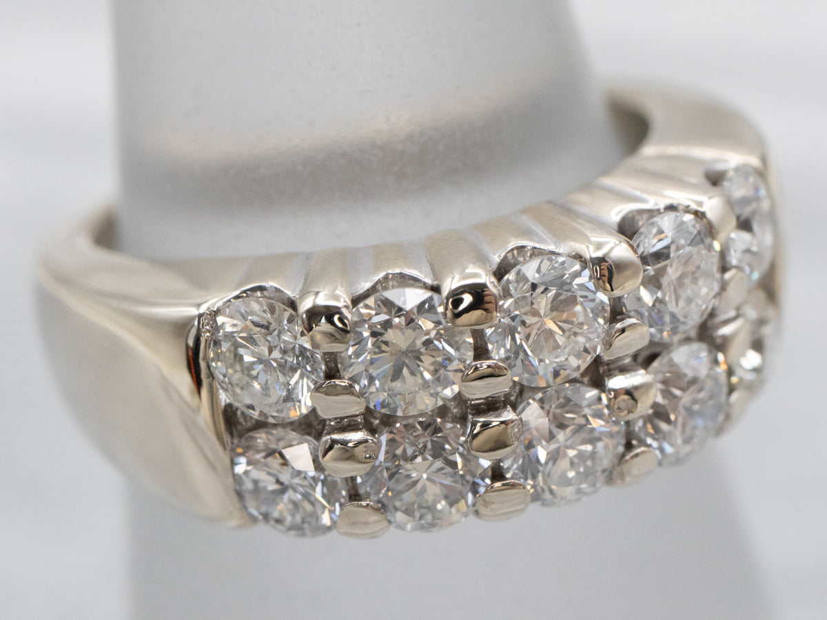 Vintage Double Row Diamond Band