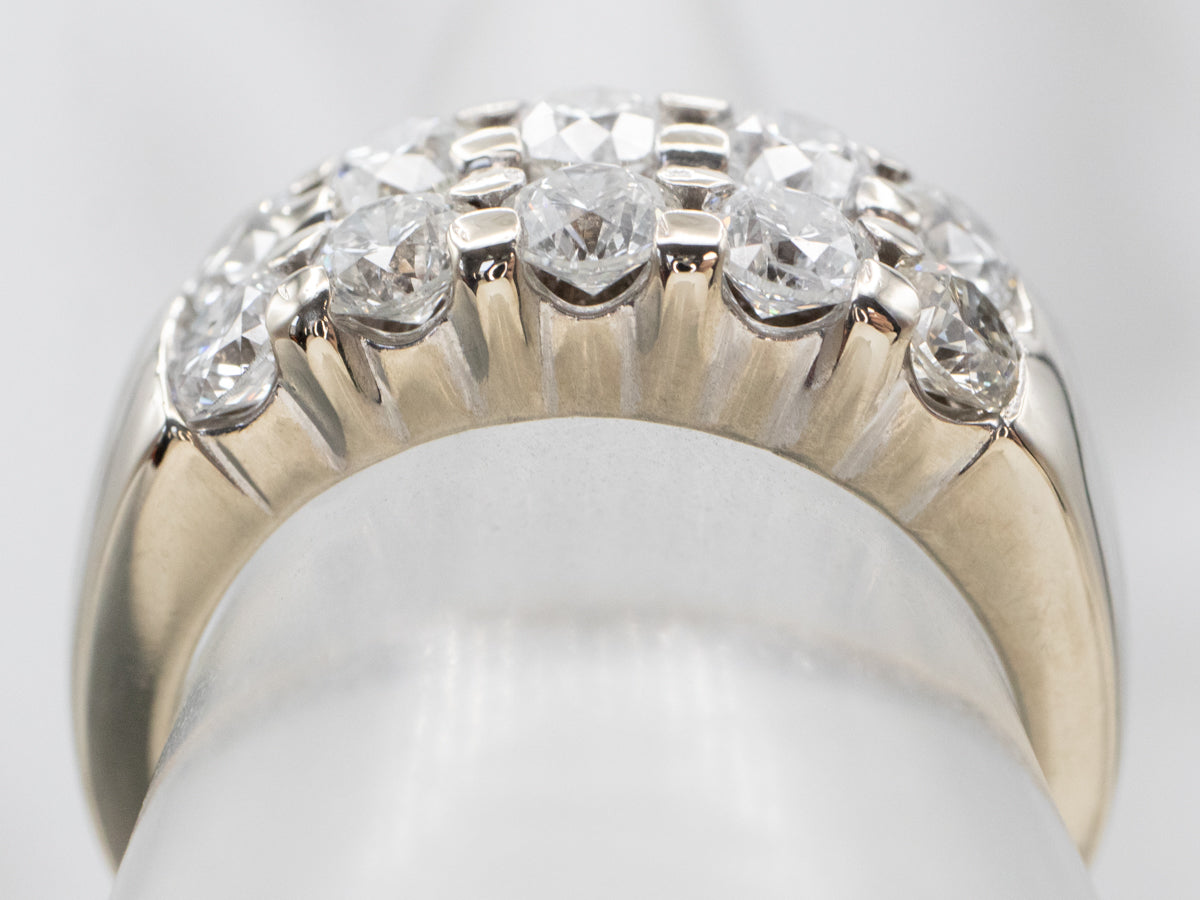 Vintage Double Row Diamond Band