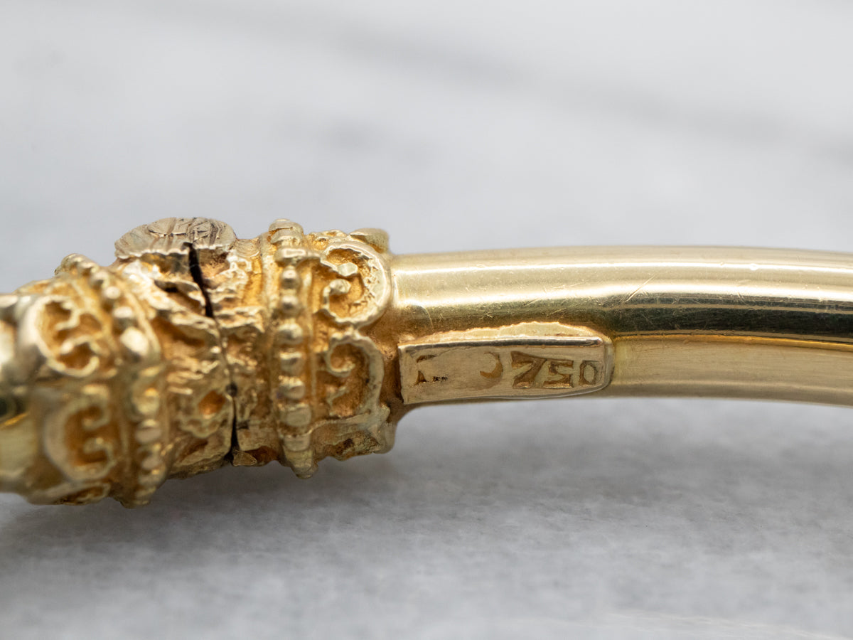Gemstone Cuff Encrusted Bold Gold Bracelet Lion