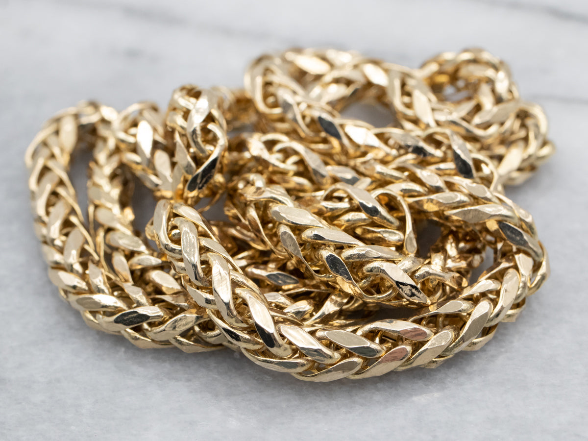 Bold Yellow Gold Wheat Chain