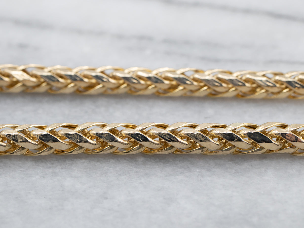 Bold Yellow Gold Wheat Chain