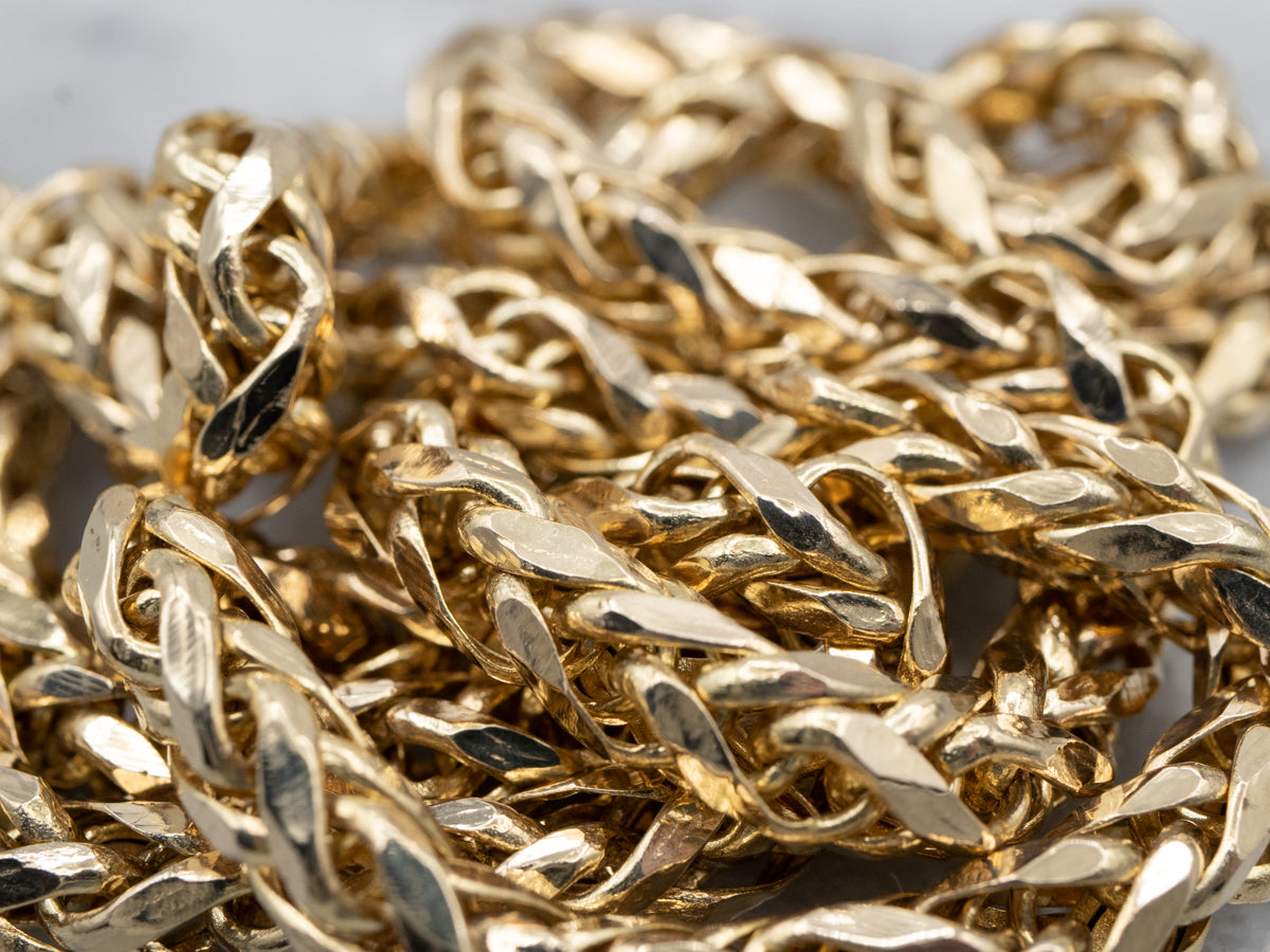 Bold Yellow Gold Wheat Chain