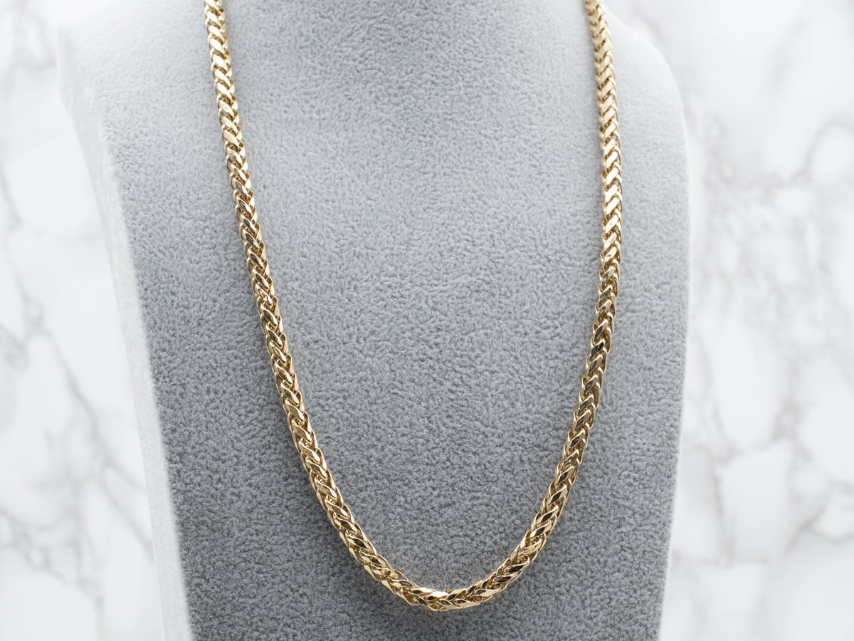 Bold Yellow Gold Wheat Chain