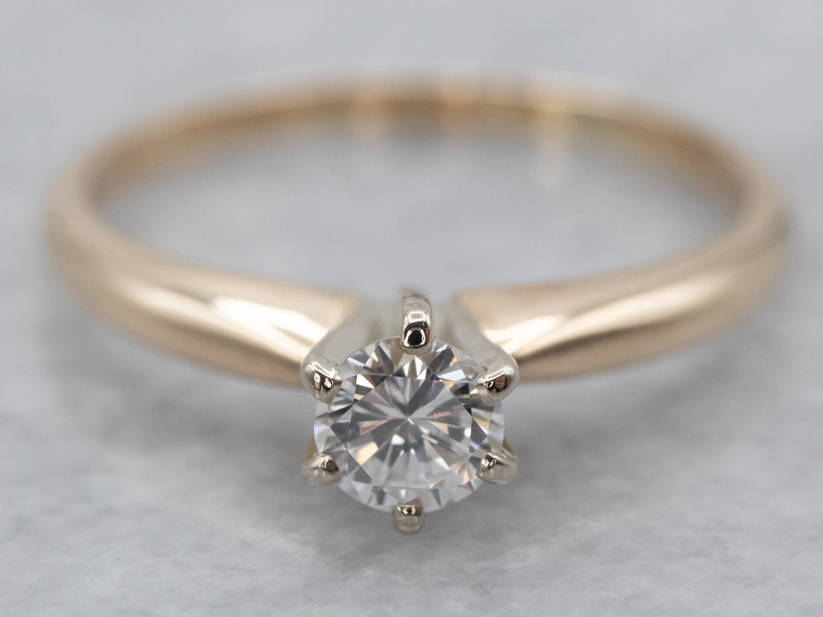 Diamond Yellow Gold Solitaire Ring