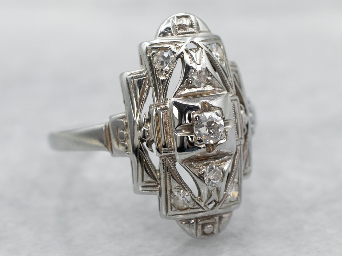 Early Retro Era Diamond Dinner Ring