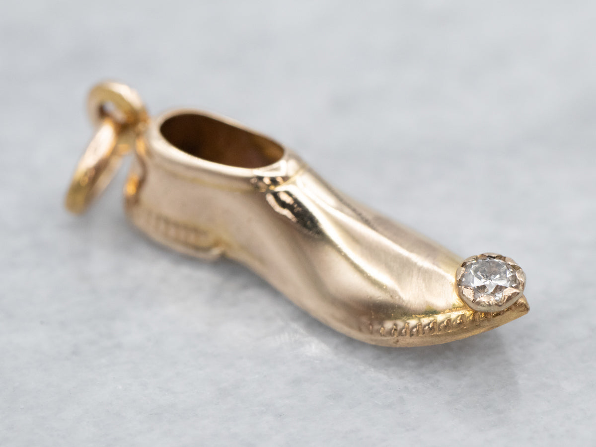 Diamond Tipped Whimsical Slipper Pendant