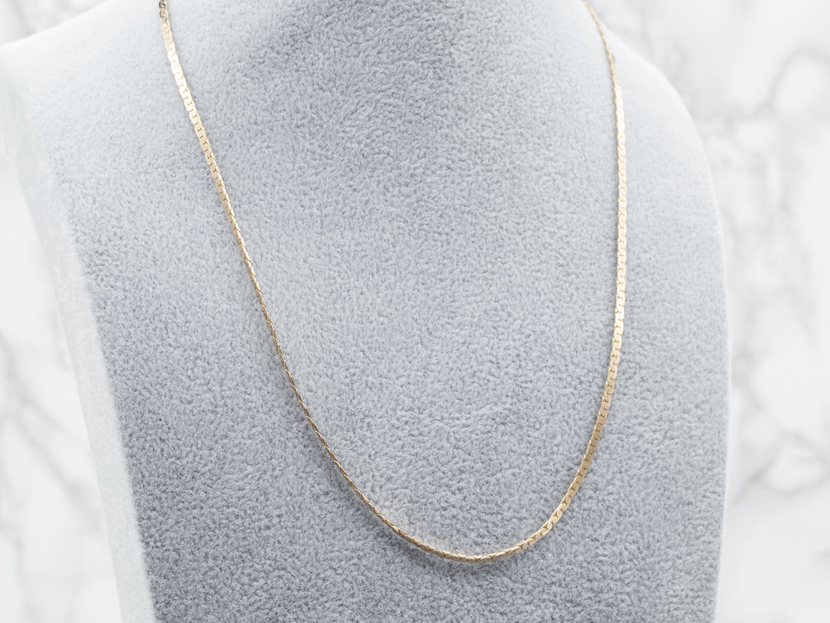 14K Yellow Gold Flat C-Link Chain