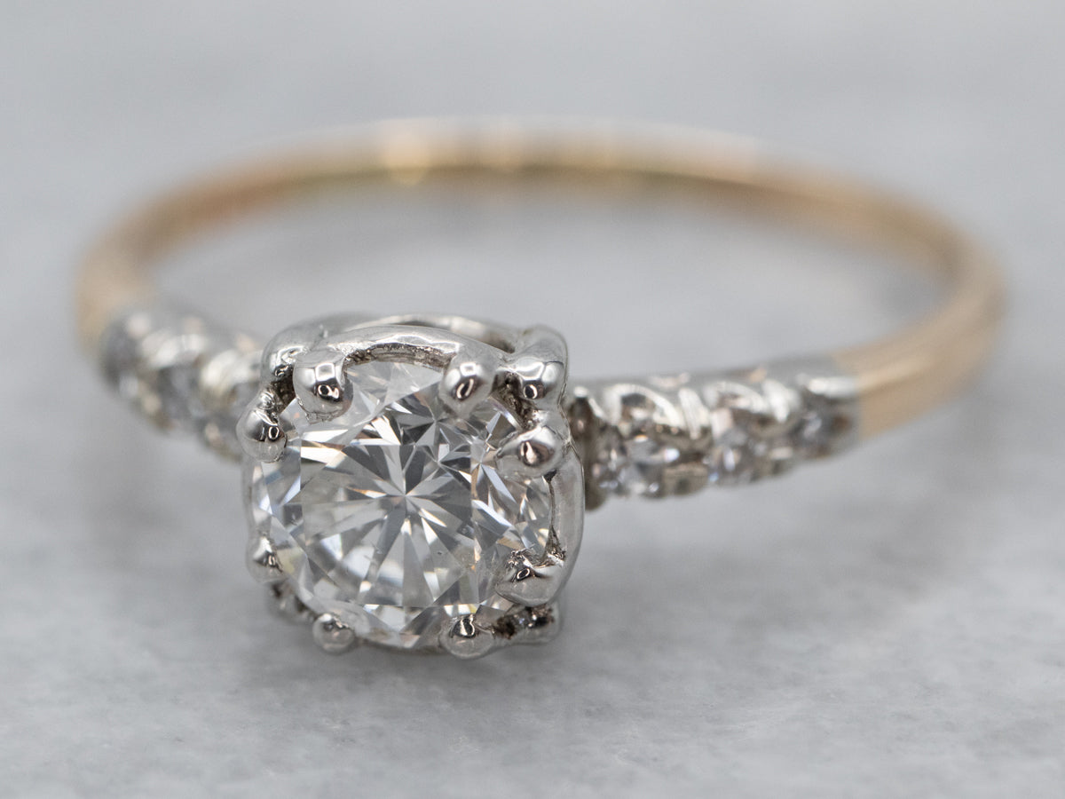 Retro Era Diamond Engagement Ring