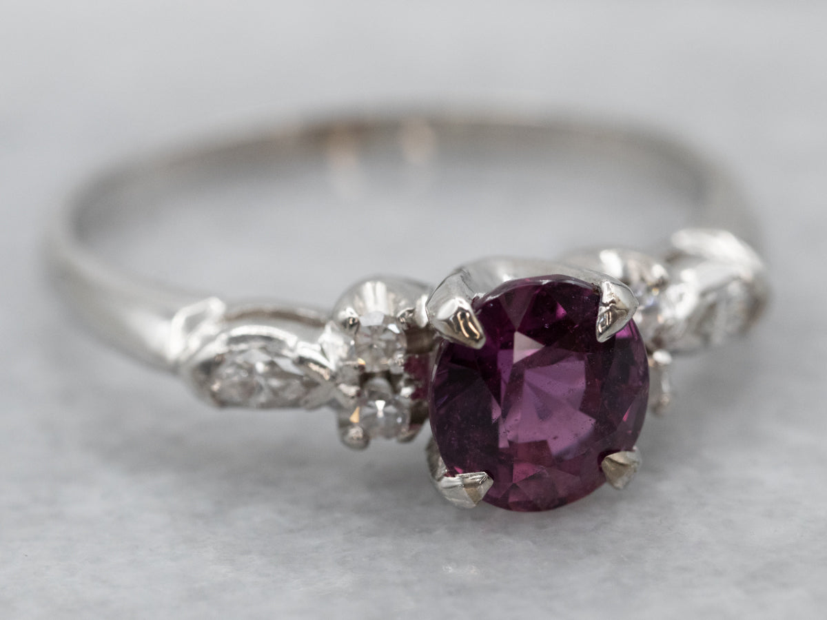 Platinum Ruby and Diamond Ring