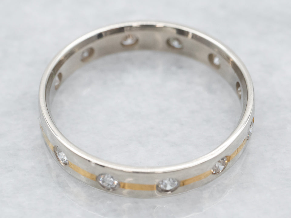 Two Tone Gold Diamond Eternity Band