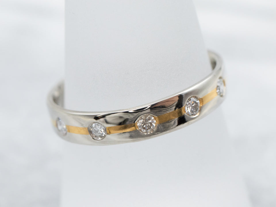 Two Tone Gold Diamond Eternity Band