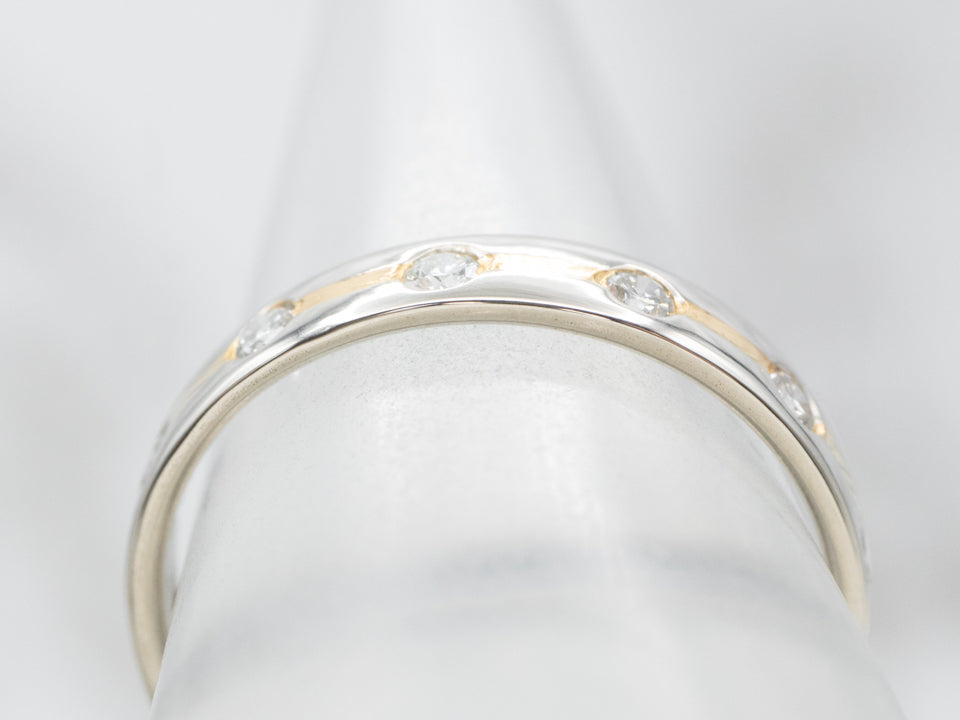 Two Tone Gold Diamond Eternity Band