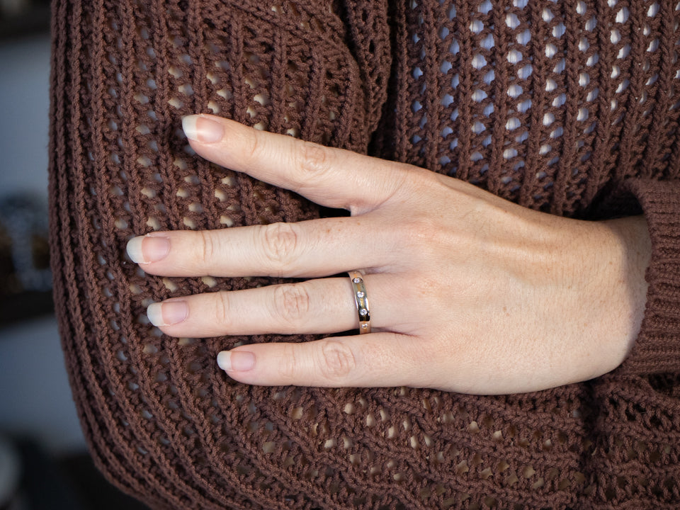 Two Tone Gold Diamond Eternity Band