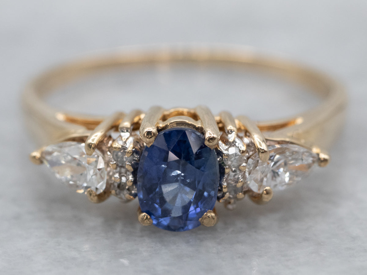 Vintage Sapphire Diamond Engagement Ring