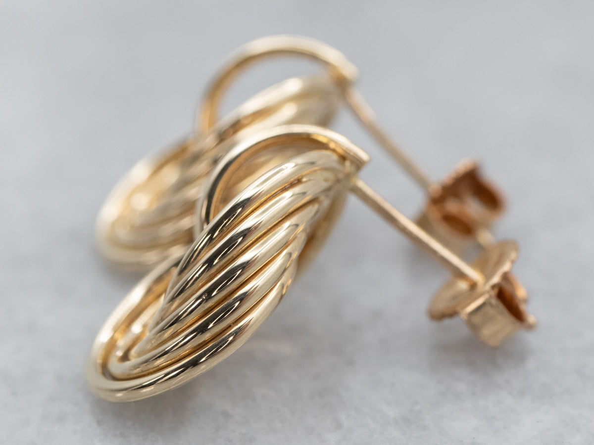 Triple Gold Hoop Stud Earrings