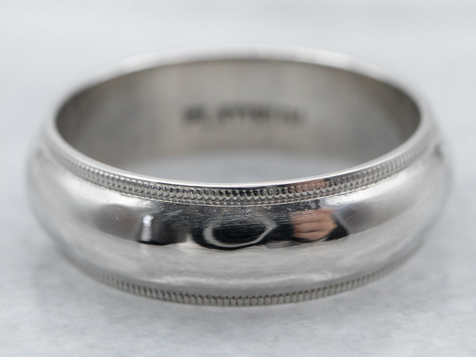 Platinum Milgrain Edge Band