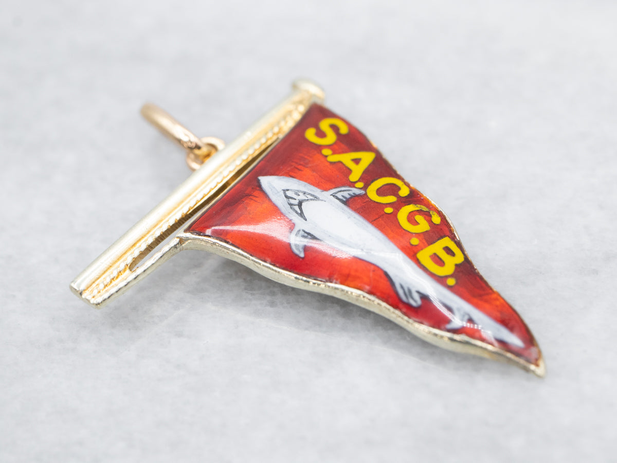 Enamel Shark Angling Club Great Britain Pendant