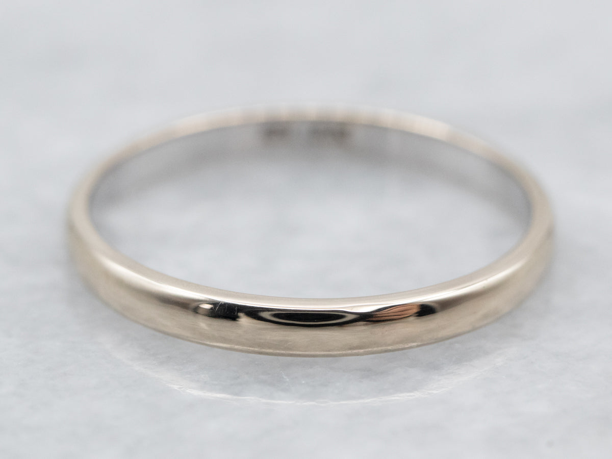 Plain 18K White Gold Band