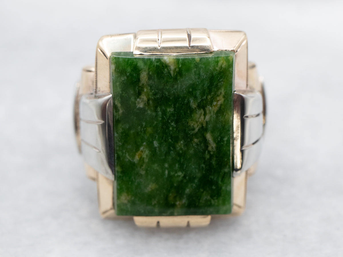 Retro Era Men's Jade Statement Ring