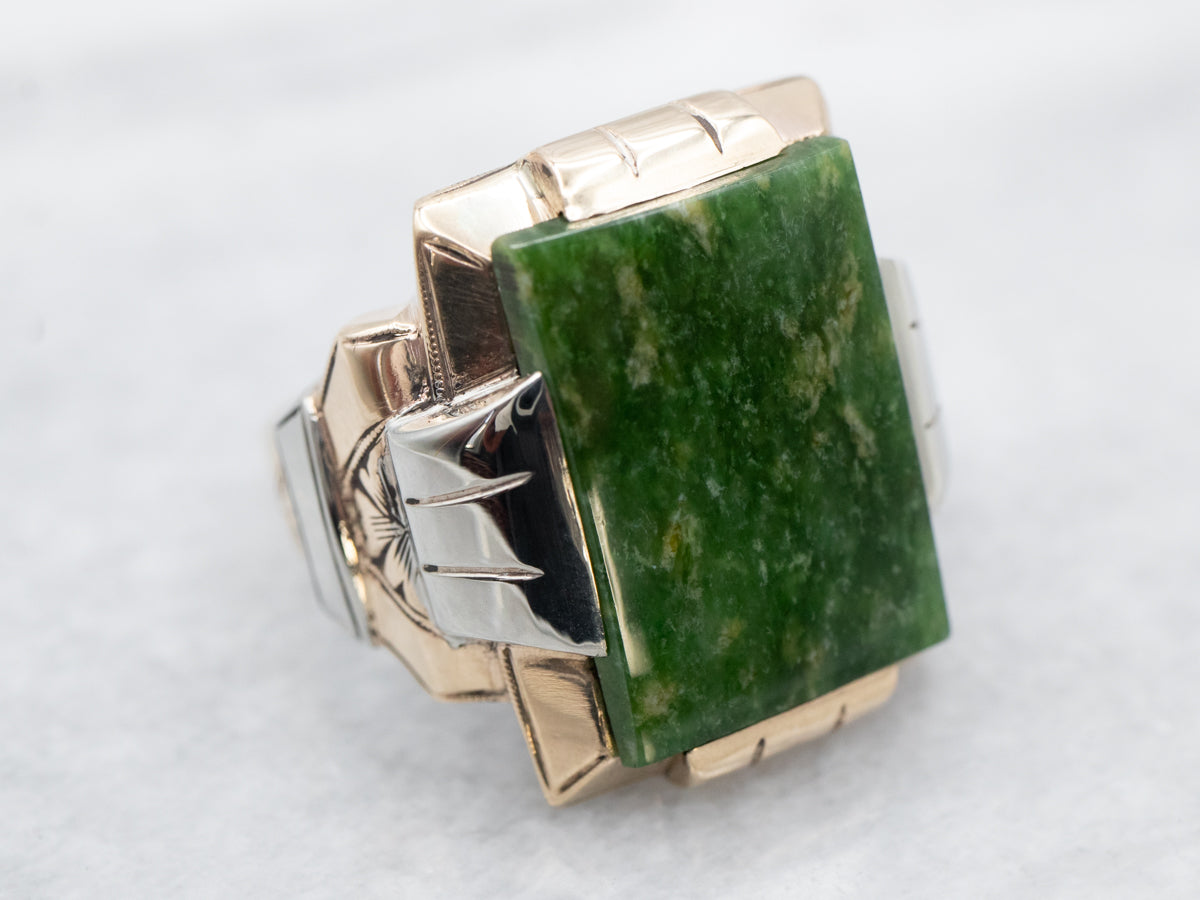 Retro Era Men's Jade Statement Ring