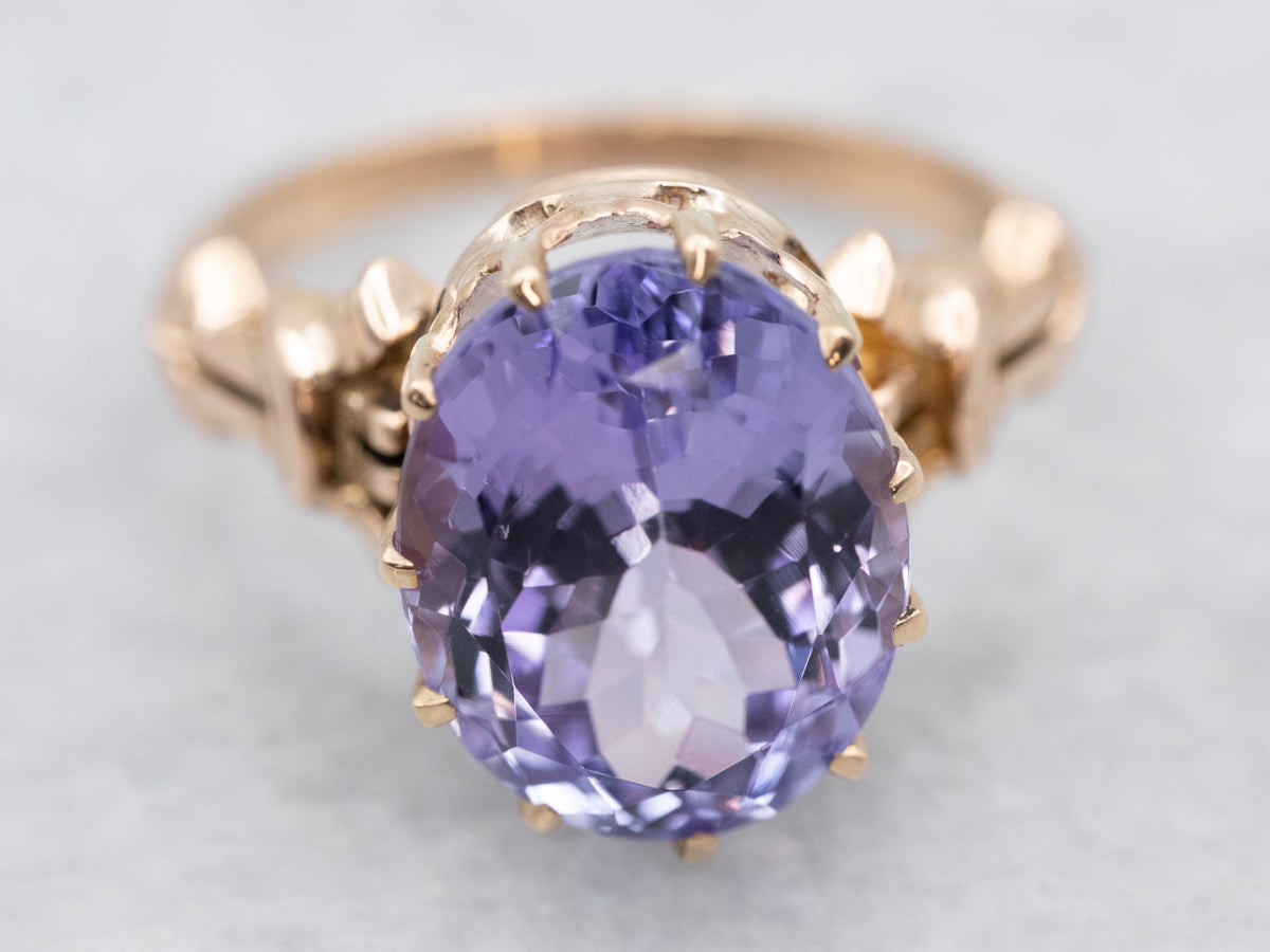 Victorian Rose Gold Tanzanite Ring