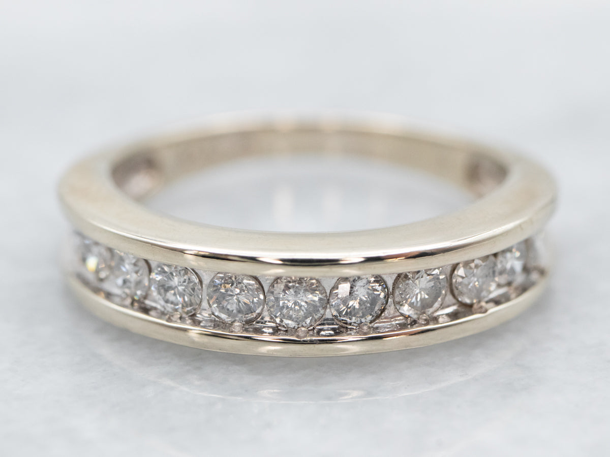 White Gold Channel Set Diamond Band