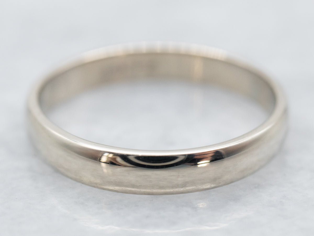 Simple 14K White Gold Band