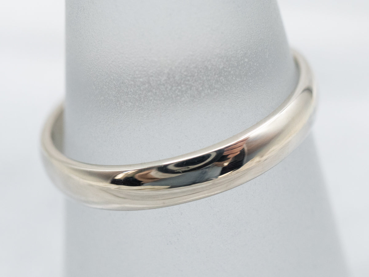 Simple 14K White Gold Band