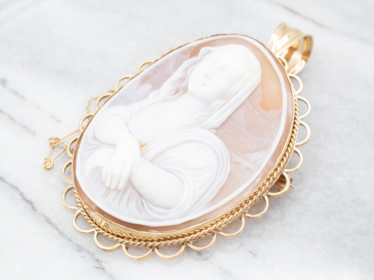 Antique Gold Cameo Pin or Pendant