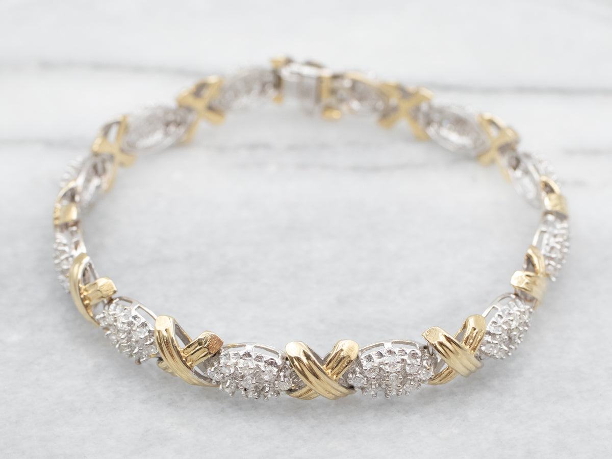 Glittering Two tone Diamond Bracelet