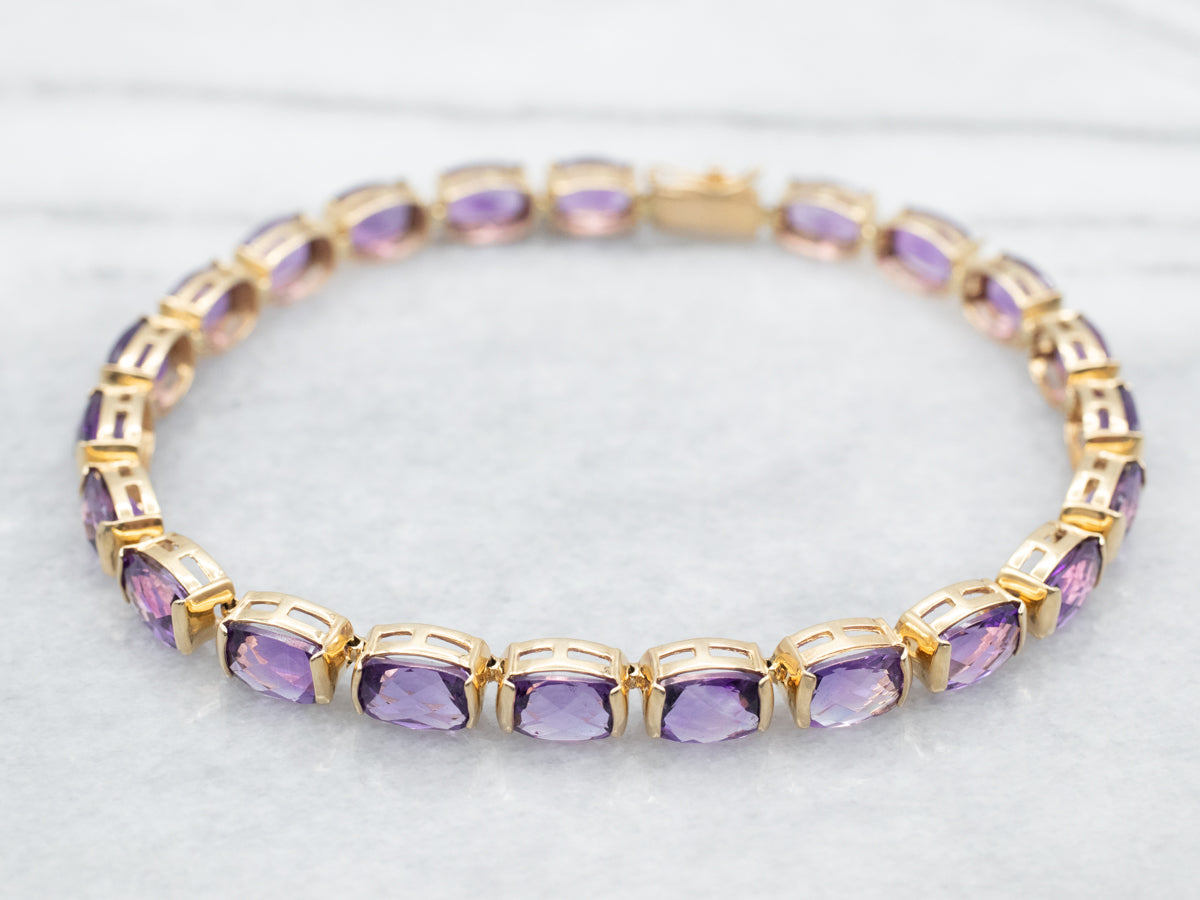 Amethyst and Gold Tennis Bracelet