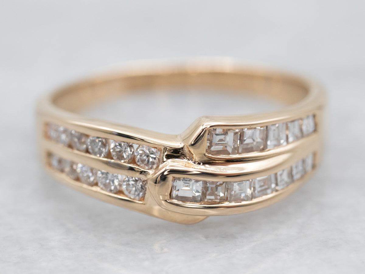 Modernist Multi Cut Diamond Bypass Band