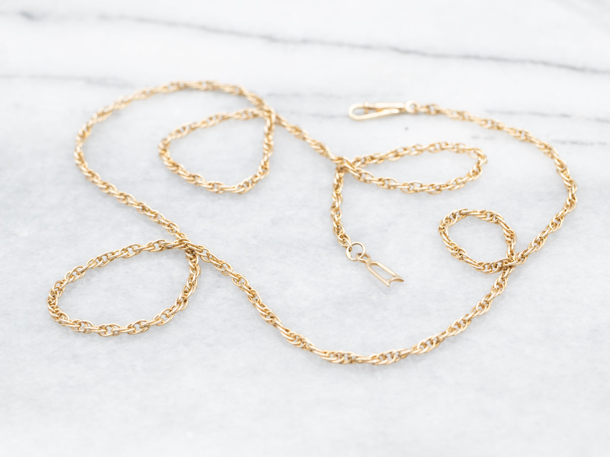 14K Yellow Gold Rope Chain Necklace