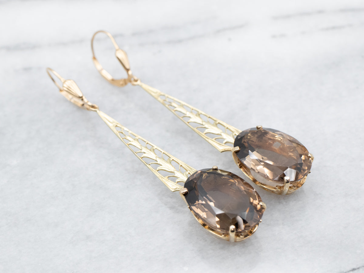 Smoky Quartz Statement Earrings