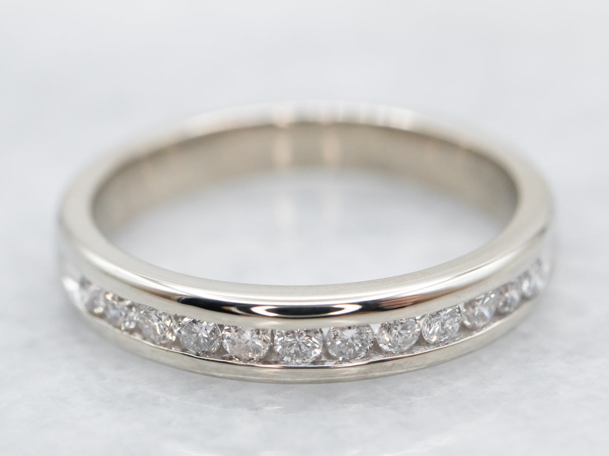 White Gold Channel Set Diamond Band