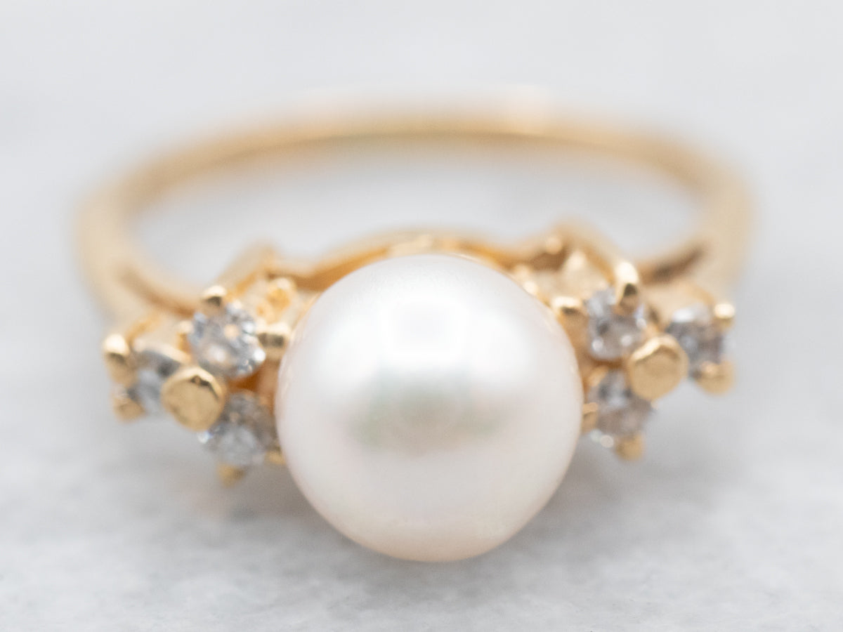 Vintage Pearl and Diamond Ring