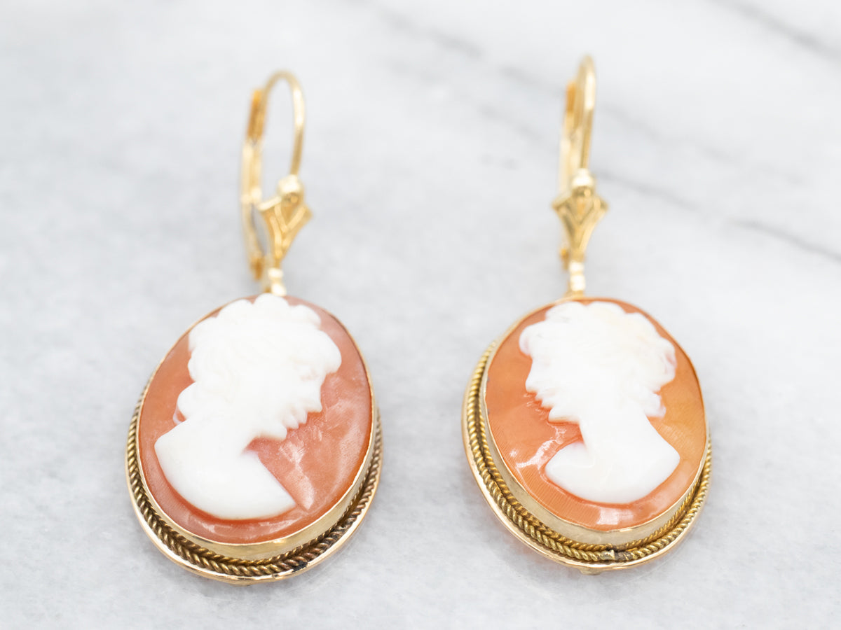 Cameo drop earrings shop