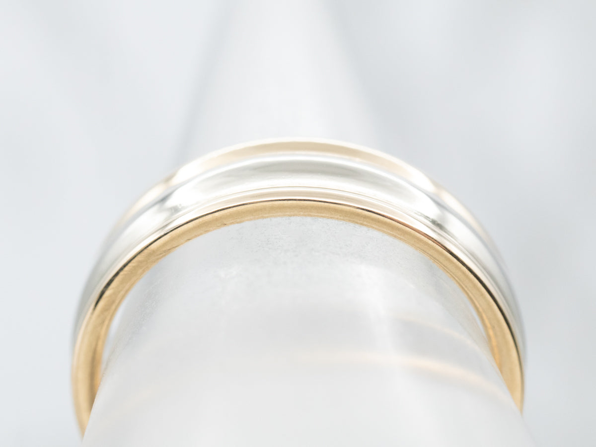 Two Toned Gold Ridged Band