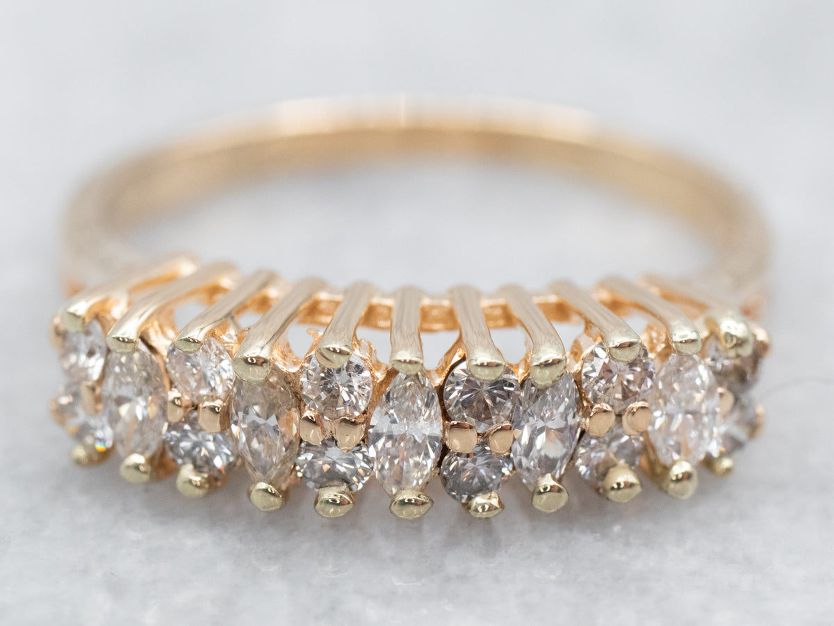 Multi Cut Diamond Encrusted Band Ring