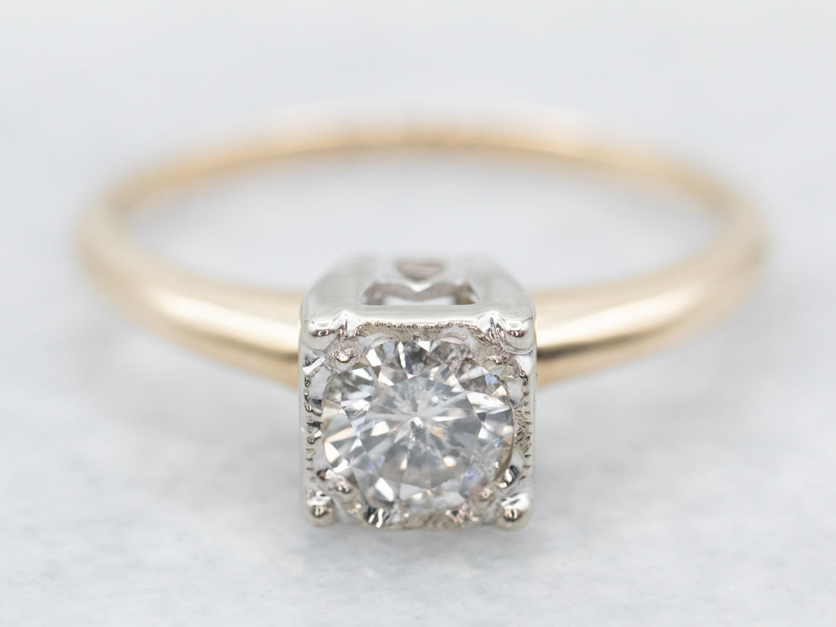 Vintage Diamond Solitaire Engagement Ring