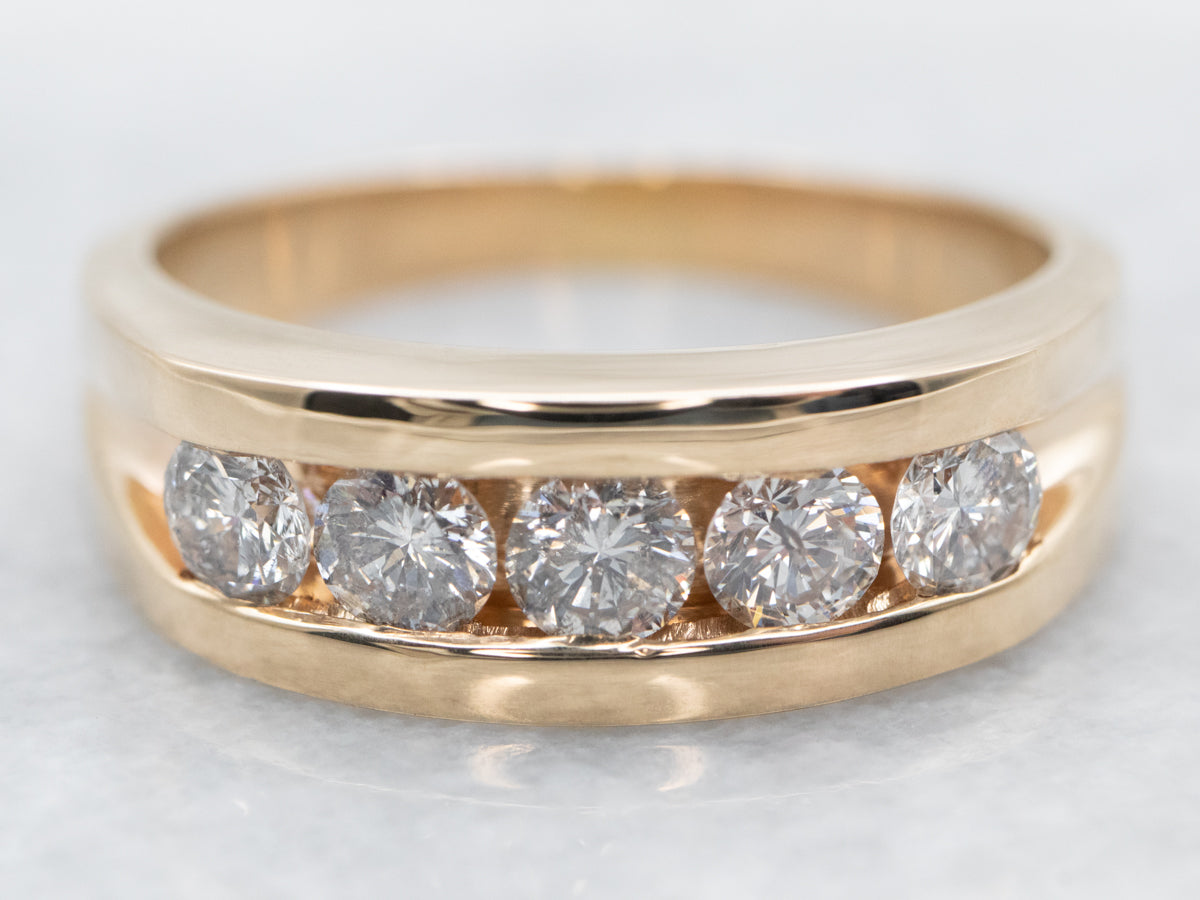 Diamond Encrusted Channel Set Engagement Band