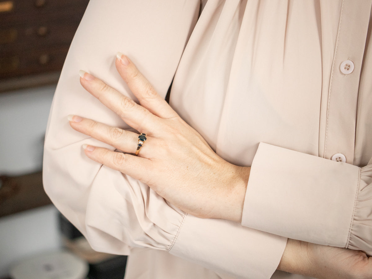 Sapphire and Diamond Anniversary Ring