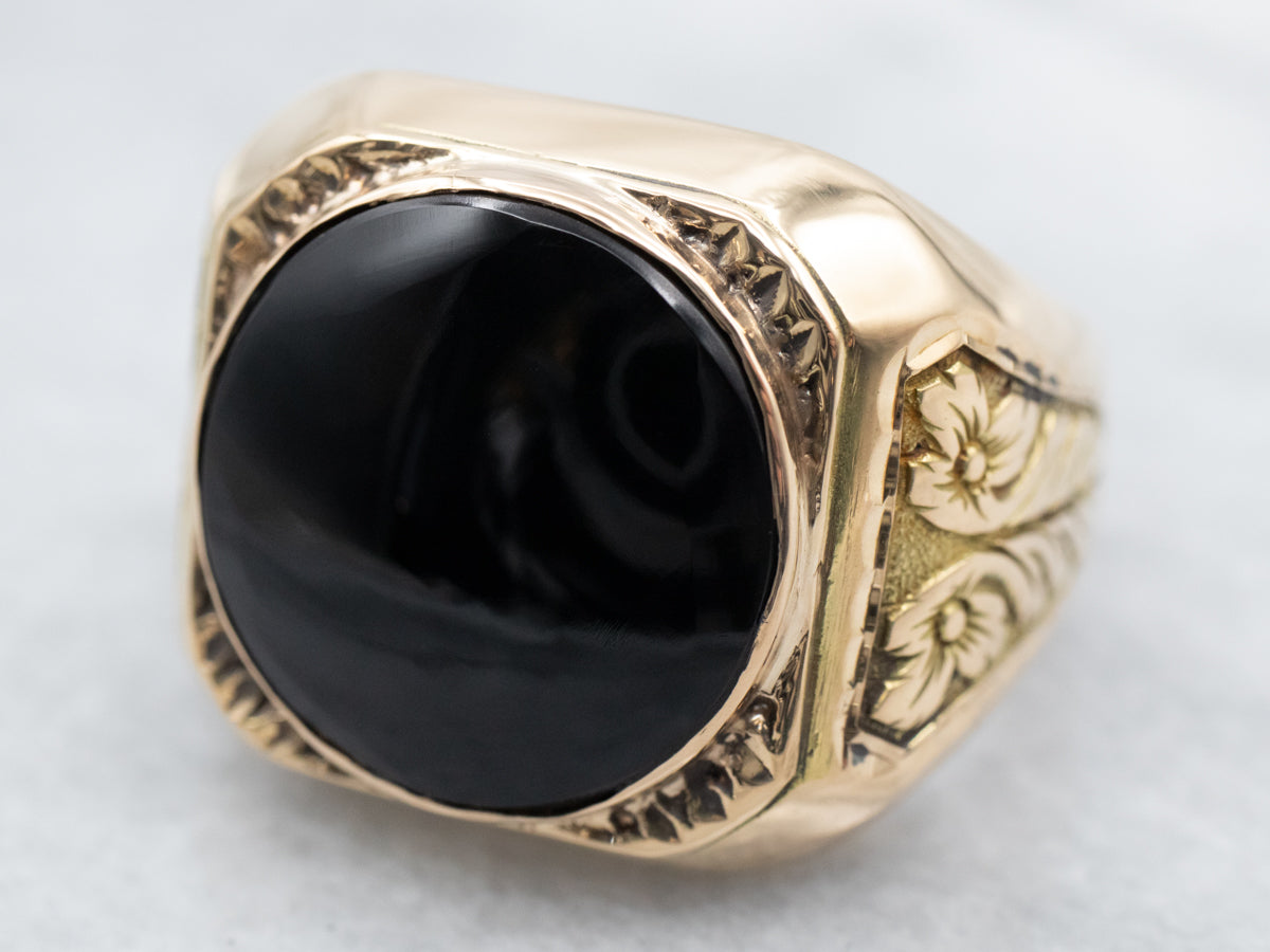 Men's Bold Black Onyx Statement Ring