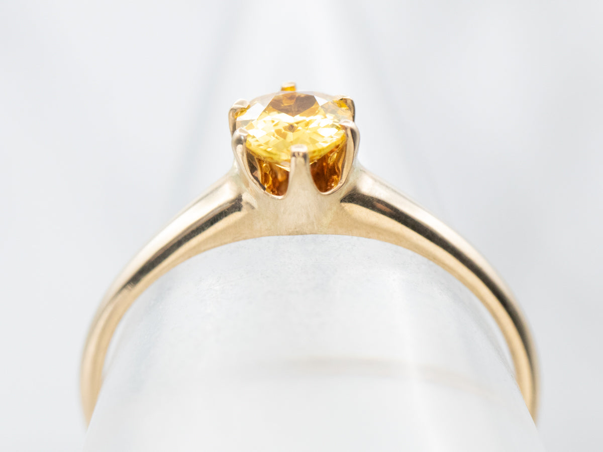 The Subtle Single Stone Yellow Sapphire Ring