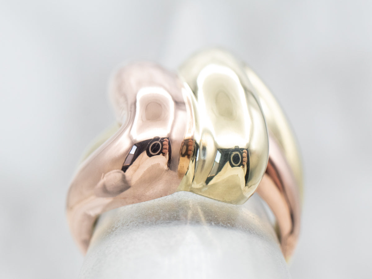 Modernist Two Tone Gold Statement Ring