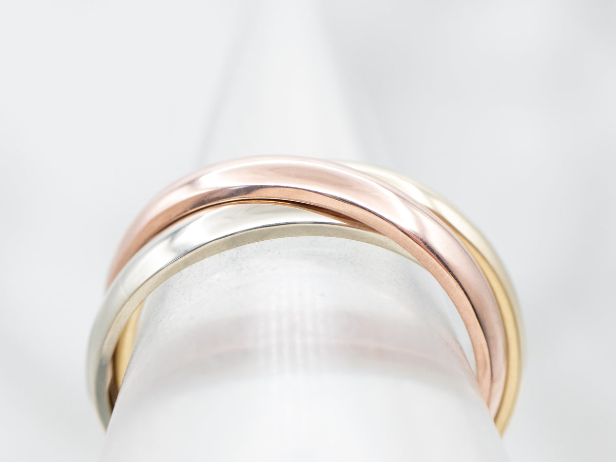 Tri Color Gold Rolling Band