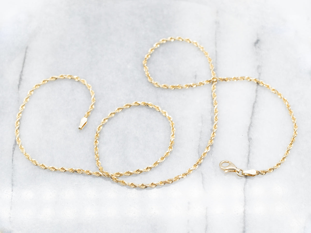 Spectacular Yellow Gold Rope Twist Chain