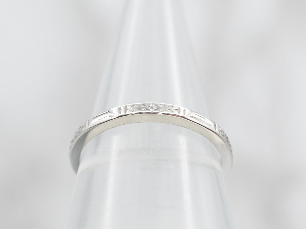 Antique Forget-Me-Not Platinum Band