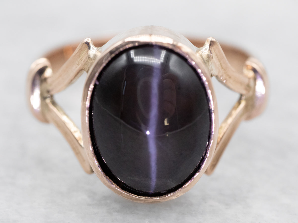 Retro Era Cat&#39;s Eye Sillimanite Ring