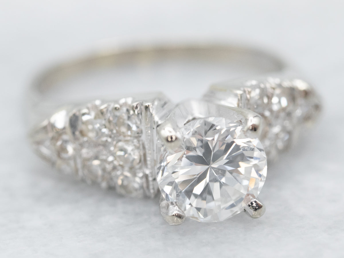 Stunning 1970's GIA Certified Diamond Engagement Ring